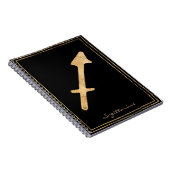 Sagittarius hammered goldstilisierte Astrologie Notizblock (Rechte Seite)