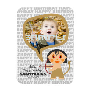 Sagittarius Happy Birthday Keepake für Kinder Magnet