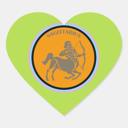 Sagittarius Heart Sticker (Vorderseite)