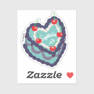 Sagittarius Herzkuchen Aufkleber