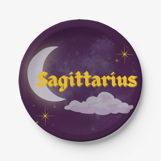 Sagittarius Himmelsmond Wolken Sterne Astrologie Pappteller (Vorderseite)