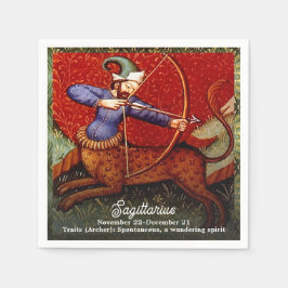 Sagittarius Horoscope Zodiac Medieval Art Geburtst Serviette