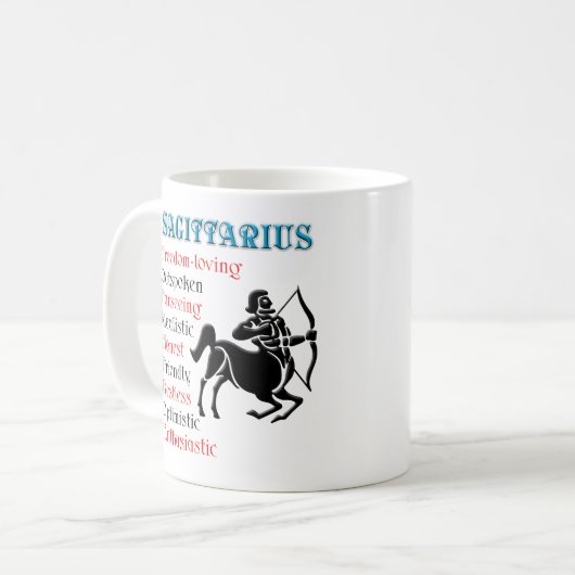 Sagittarius Horoscope Zodiac Sign Kaffeetasse (Vorderseite Links)