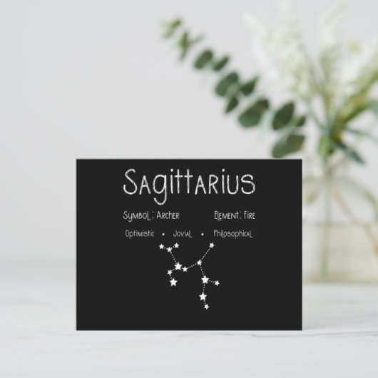 Sagittarius Horoskop Astrologie Star Geburt Postkarte (Stehend Vorderseite)