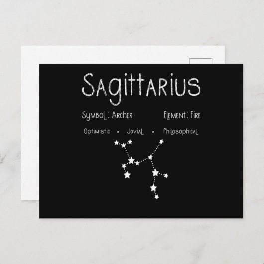 Sagittarius Horoskop Astrologie Star Geburt Postkarte (Vorne/Hinten)
