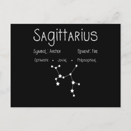 Sagittarius Horoskop Astrologie Star Geburt Postkarte (Vorderseite)