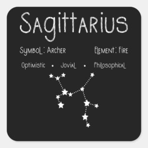 Sagittarius Horoskop Astrologie Star Geburt Quadratischer Aufkleber