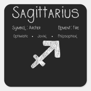 Sagittarius Horoskop Astrologie Star Geburt Quadratischer Aufkleber