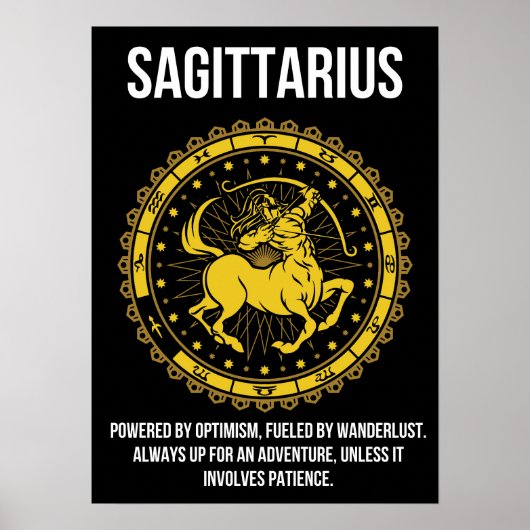 Sagittarius - Horoskop, Funny Zodiac Sign Spaß Poster (Vorne)