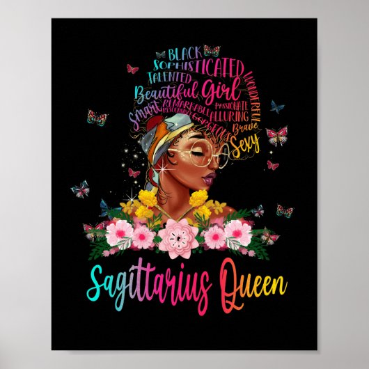 Sagittarius Königin Black Women Persistent schön Poster (Vorne)