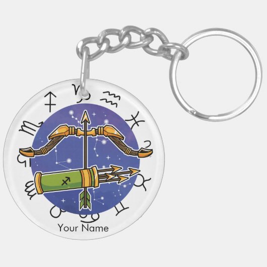 Sagittarius & Leo Zodiac Acrylic Schlüsselanhänger (Rückseite rechts)