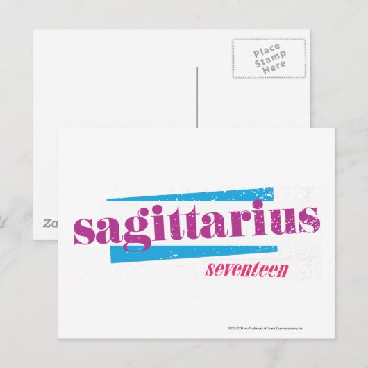 Sagittarius Lila Postkarte (Vorne/Hinten)