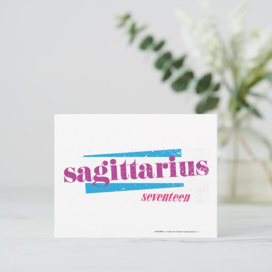 Sagittarius Lila Postkarte (Stehend Vorderseite)