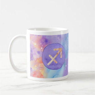 Sagittarius Lila Wasserfarbenastrologie Zodiac Kaffeetasse
