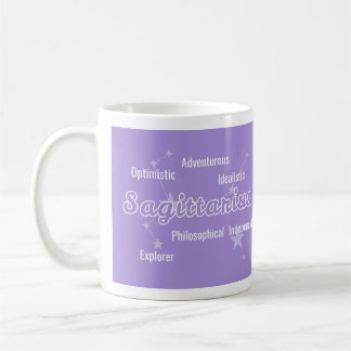 Sagittarius Lila Wasserfarbenastrologie Zodiac Kaffeetasse