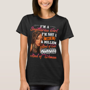 Sagittarius Locs Girl Zodiac Sign Black Women Birt T-Shirt