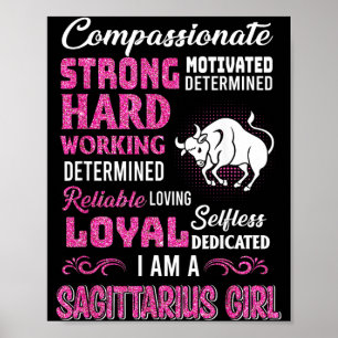 Sagittarius Mädchen Geburtstags-Shirts Lustig Nove Poster