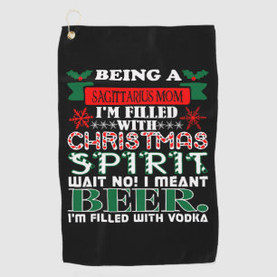 Sagittarius Mama Weihnachtsgeist Bär sein Golfhandtuch