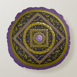 Sagittarius Mandala Round Pillow Rundes Kissen