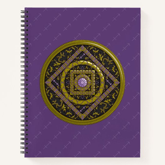 Sagittarius Mandala Spiral Notebook Notizbuch (Vorderseite)