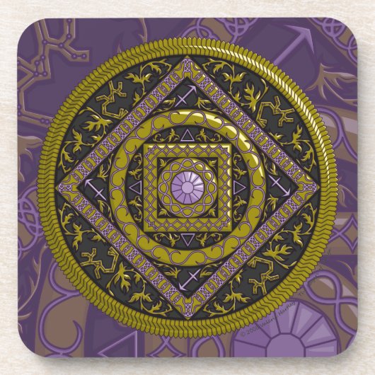 Sagittarius Mandala Square Untersetzer (Vorderseite)