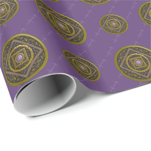 Sagittarius Mandala Wrapping Paper Geschenkpapier (Rolleneckpunkt)