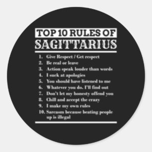 Sagittarius Merkmale Horoskop Runder Aufkleber