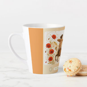 Sagittarius Mohn Art Nouveau Kleine Latte Tasse
