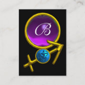 SAGITTARIUS MONOGRAM lila Amethystblau Visitenkarte (Rückseite)