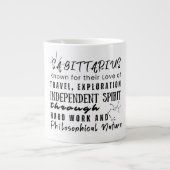 Sagittarius Motivierend Quotes Zodiac Sign Jumbo-Tasse (Vorderseite)
