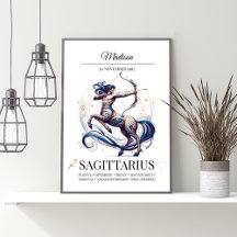 Sagittarius Personalisiert Elegant Zodiac Watercol
