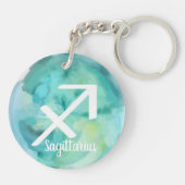 Sagittarius Personalisiert Watercolor Zodiac-Zeich Schlüsselanhänger (Rückseite)