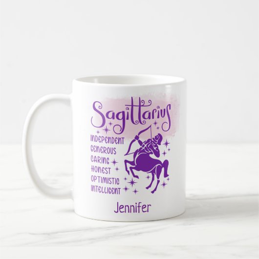 Sagittarius Personalisierte Merkmale Horoskop Kaffeetasse (Links)