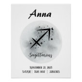 Sagittarius Personalisierter Zodiac-Individuelle N Poster (Vorderseite)