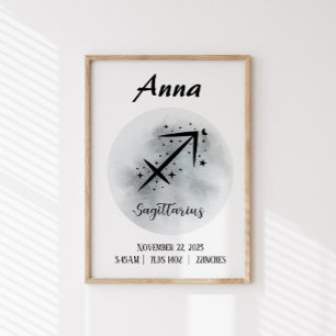 Sagittarius Personalisierter Zodiac-Individuelle N Poster