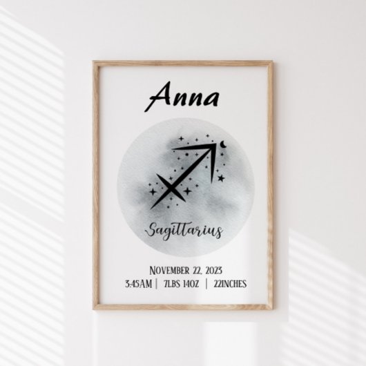 Sagittarius Personalisierter Zodiac-Individuelle N Poster
