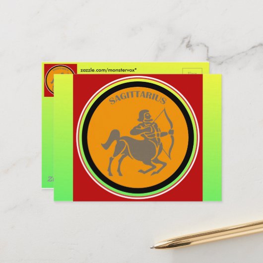 Sagittarius Postcard Postkarte (Vorderseite/Rückseite Beispiel)