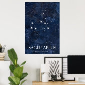 Sagittarius Poster mit Namen, Sternenzeichen zodia (Heimbüro)