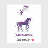 Sagittarius Purple Geometric Stallion Aufkleber (Blatt)