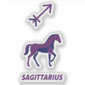 Sagittarius Purple Geometric Stallion Aufkleber (Vorderseite)