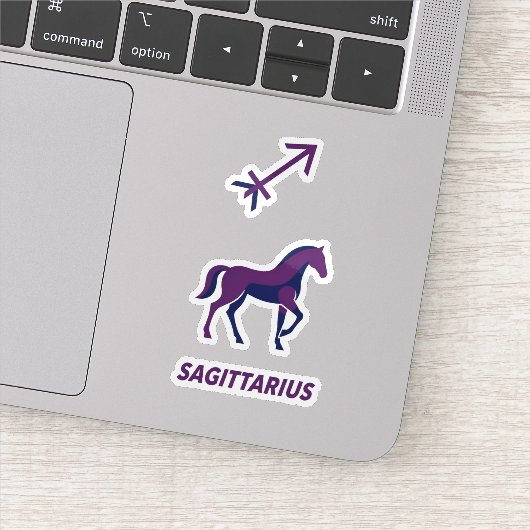 Sagittarius Purple Geometric Stallion Aufkleber (Detail)