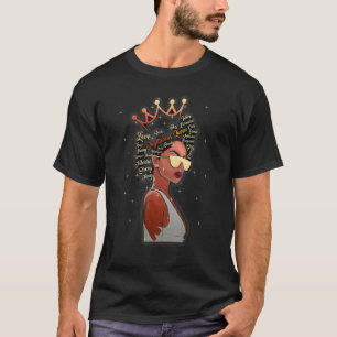 Sagittarius Queen Black Queen Birthday Zodiac Bi T-Shirt