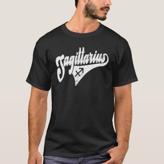 Sagittarius Retro Zodiac, Astrology, Horoscope, Sa T-Shirt (Vorderseite)
