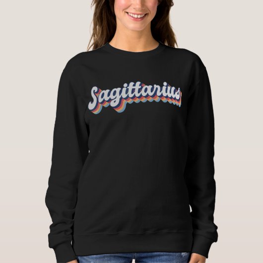 Sagittarius Retro Zodiac Birth Sign Sweatshirt (Vorderseite)