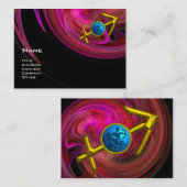 SAGITTARIUS - rosa violett lila-schwarz-blau Visitenkarte (Vorne/Hinten)