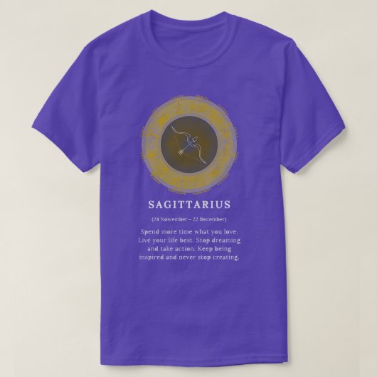Sagittarius Sagi Zodiac Sign Horoscope Cosmos Astr T-Shirt (Design vorne)