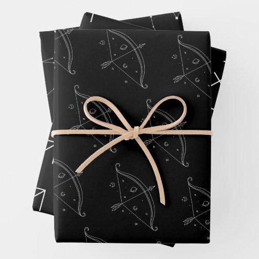 Sagittarius Set von 3 Wrapping Paper Sheets Geschenkpapier Set (Beispiel)