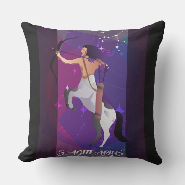 Sagittarius Sign Throw Pillow Kissen (Vorderseite)