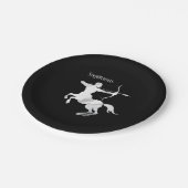 Sagittarius Silver Archer Zodiac Pappteller (Schrägansicht)