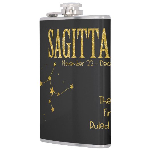 Sagittarius Star Sign Flachmann (Links)